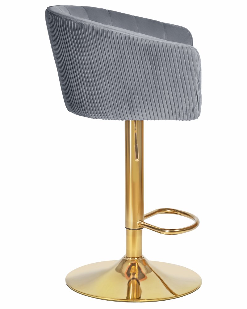 Стул барный DOBRIN DARCY GOLD серый велюр фото 3