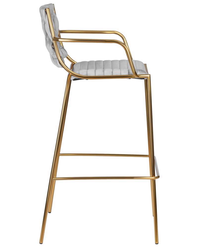 Стул барный DOBRIN MILLER GOLD (светло-серый велюр (135-37)) фото 3