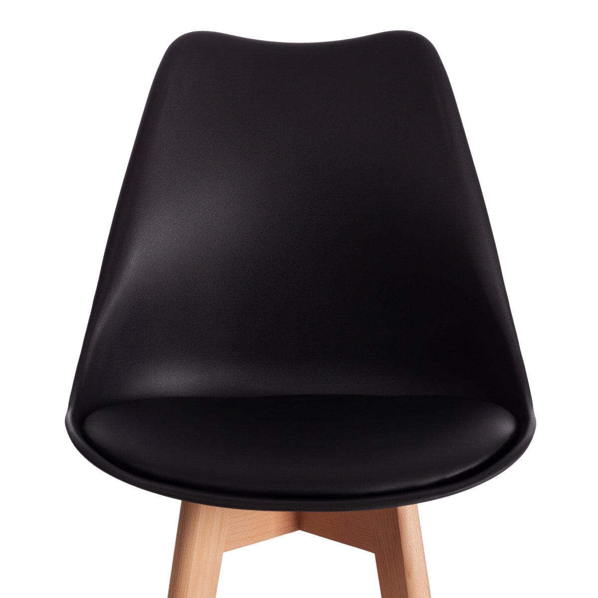 Стул барный TULIP BAR (mod. C1014H-1) пластик/дерево, 42 х 47,5 х 104 см, Black (Черный) 3010/ натуральный (Комплект из 4 шт.) фото 6