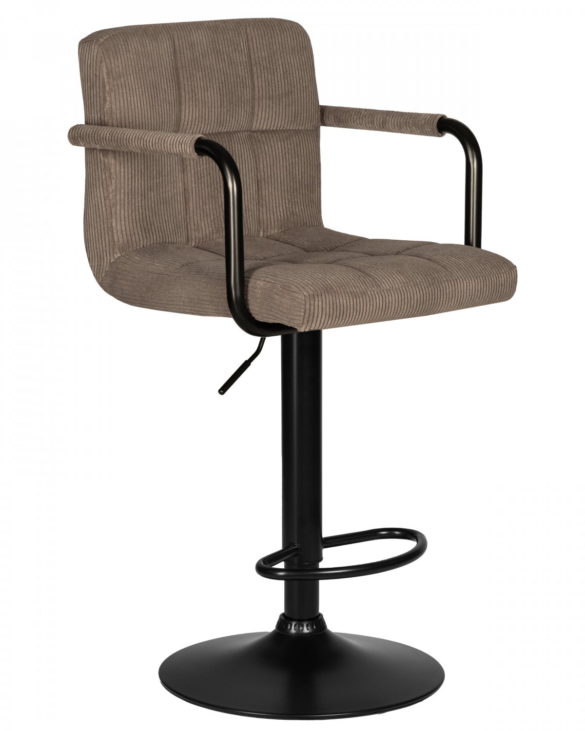 Набор 2 шт Стул барный DOBRIN KRUGER ARM BLACK (какао вельвет (LAR-E2041-05)) фото 3