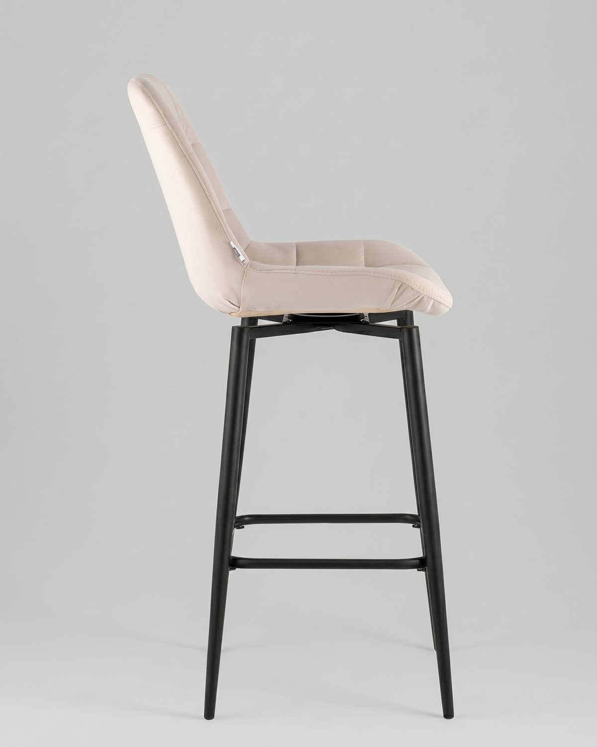 Стул барный Флекс с поворотным механизмом велюр бежевый опора черный муар фото 4