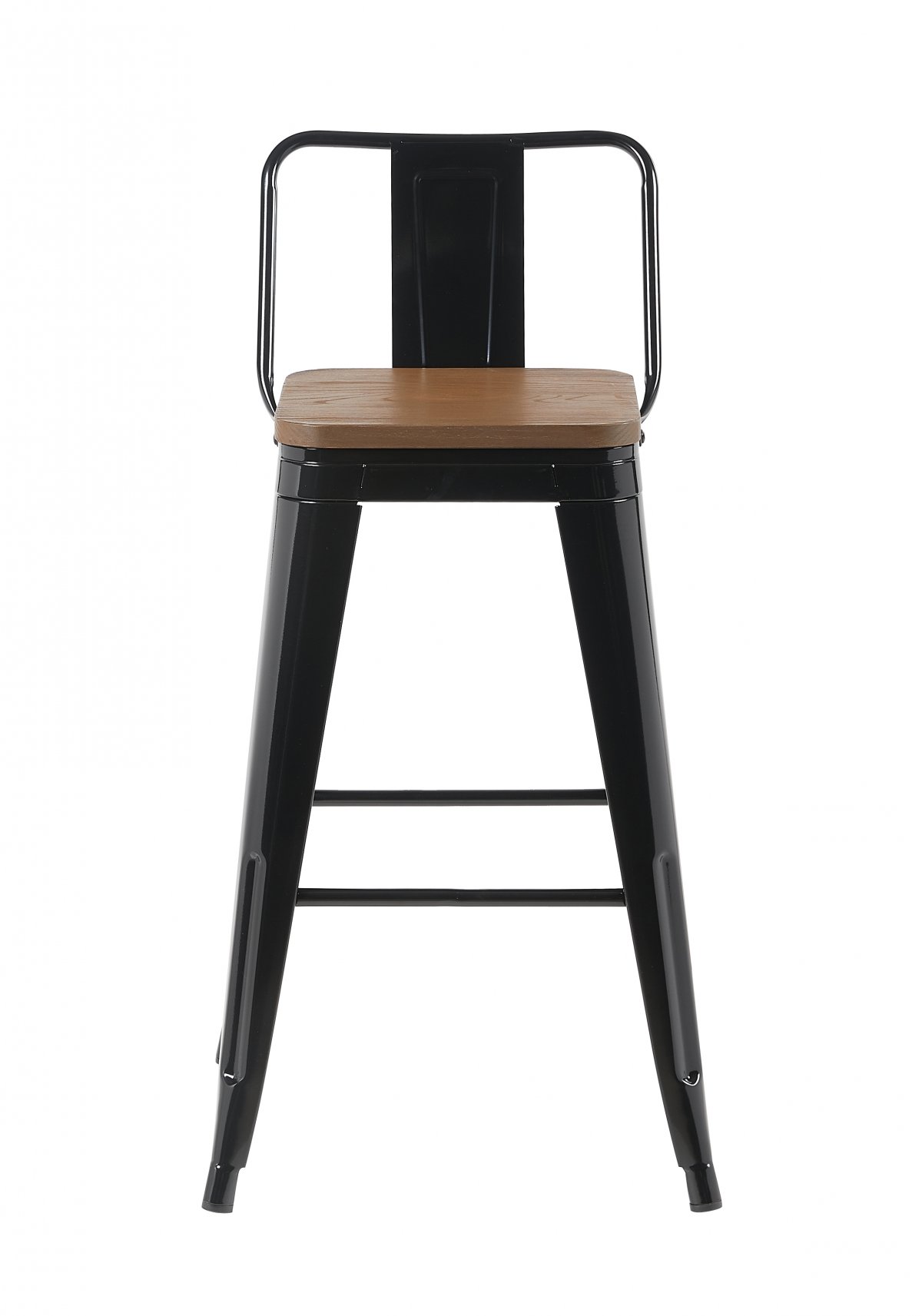 Стул барный TOLIX со спинкой черный глянцевый + темное дерево KD 4 шт. фото 3