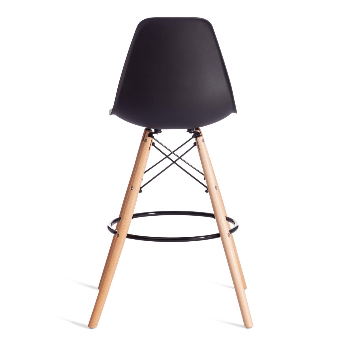 Стул барный Синди Бар Чаир/Cindy Bar Chair (мод.80-1) дерево бук/металл/пластик, 50х51х109см, черный 3010/ натуральный фото 4