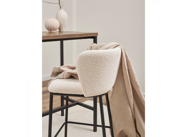 Стул барный foggy, букле, молочный фото 8