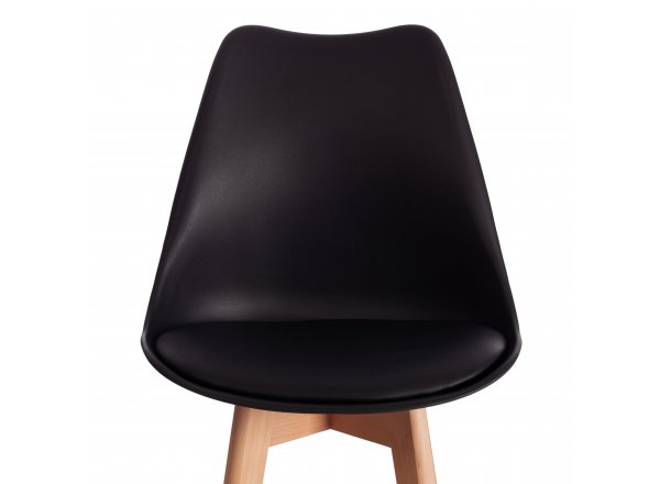Стул барный TULIP BAR (mod. C1014H-1) пластик/дерево, 42 х 47,5 х 104 см, Black (Черный) 3010/ натуральный (Комплект из 4 шт.) фото 6
