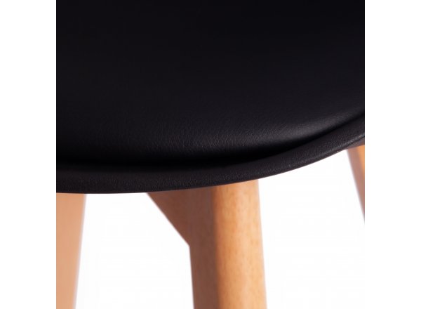Стул барный TULIP BAR (mod. C1014H-1) пластик/дерево, 42 х 47,5 х 104 см, Black (Черный) 3010/ натуральный (Комплект из 4 шт.) фото 7