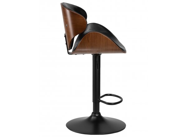Набор 2 шт Стул барный DOBRIN KARTER BLACK (коричневый орех дерево (BWW), черный PU)