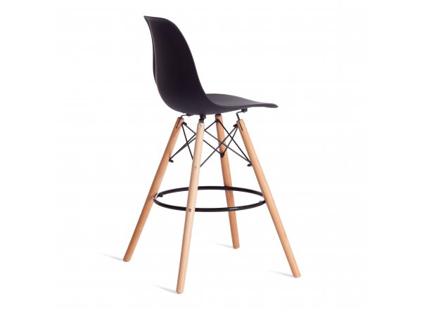 Стул барный Синди Бар Чаир/Cindy Bar Chair (мод.80-1) дерево бук/металл/пластик, 50х51х109см, черный 3010/ натуральный