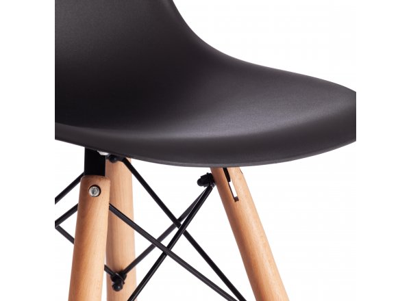 Стул барный Синди Бар Чаир/Cindy Bar Chair (мод.80-1) дерево бук/металл/пластик, 50х51х109см, черный 3010/ натуральный фото 16