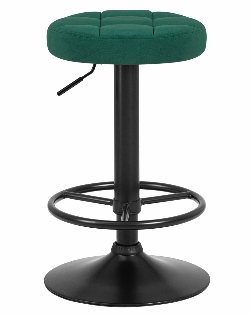 Табурет барный DOBRIN BRUNO BLACK зеленый велюр MJ9-88 5008_BlackBase-LM